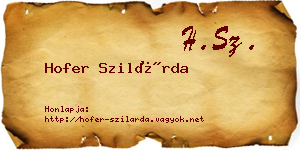 Hofer Szilárda névjegykártya